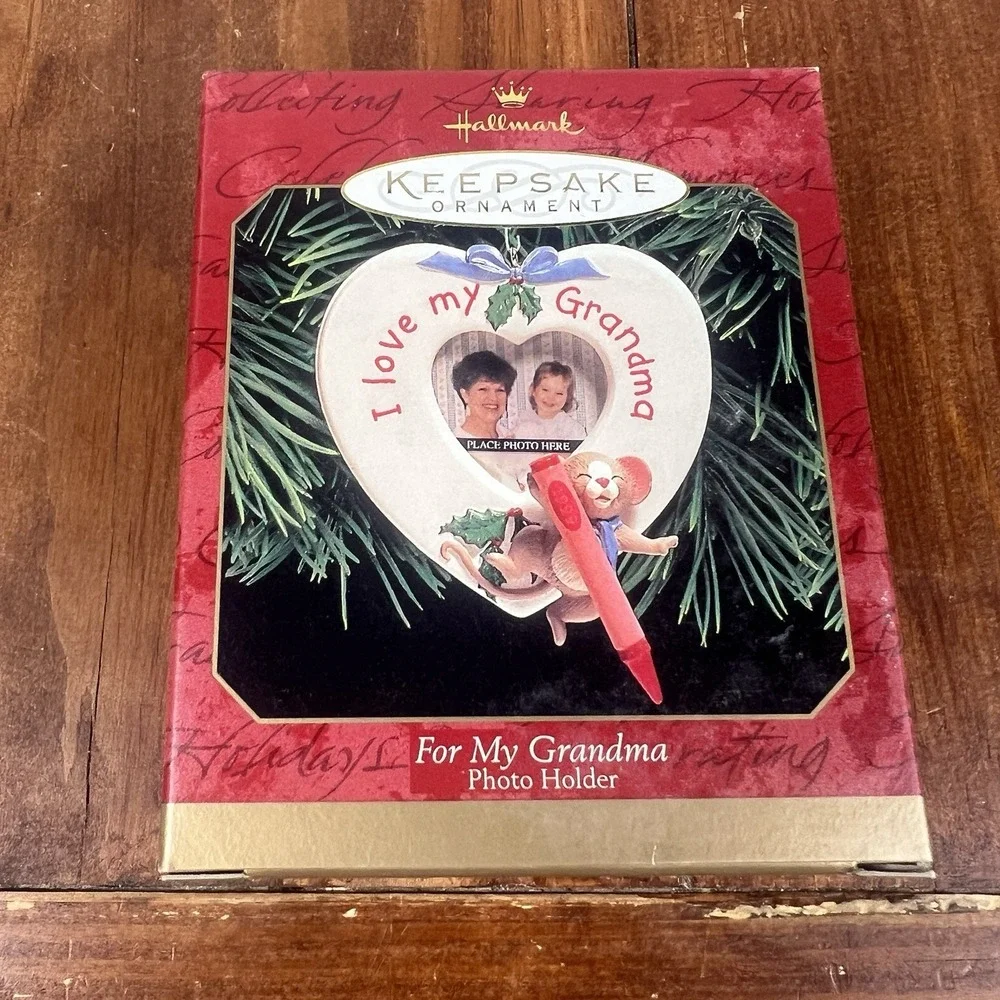1999 Hallmark Keepsake For My Grandma Photo Holder Christmas Ornament QX6747